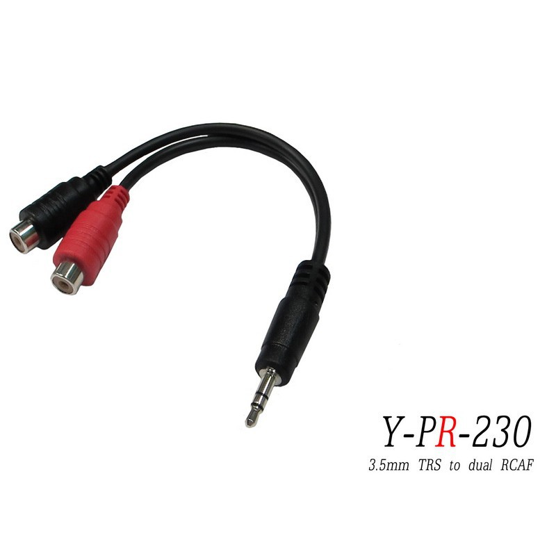 Stander Y-PR-230 3.5mm 立體聲公頭 轉 RCA 左右母頭 音源訊號分接線 [唐尼樂器]