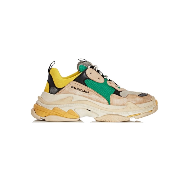 balenciaga green yellow triple s