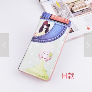 『小妹的店』零錢包 女用皮夾 長版皮夾 信用卡夾 手拿包 卡通可愛美女手拿包
