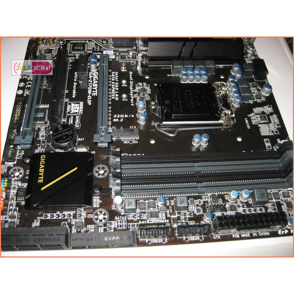 JULE 3C會社-技嘉 Z170M-D3P Z170/DDR4/第六七代/雙DP/庫存/MATX/1151 主機板