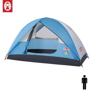 【美國 Coleman】Sundome Tent Cyan 日光浴1人帳篷 天藍色 登山 露營 雙窗 透氣 防雨 睡公園