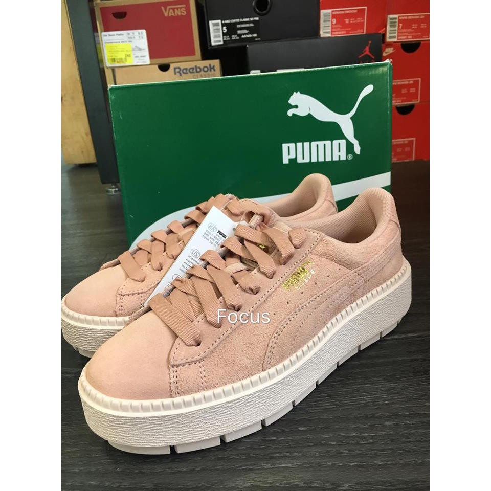 Puma Suede Creepers 粉紅厚底增高麂皮365830 05 女款 蝦皮購物