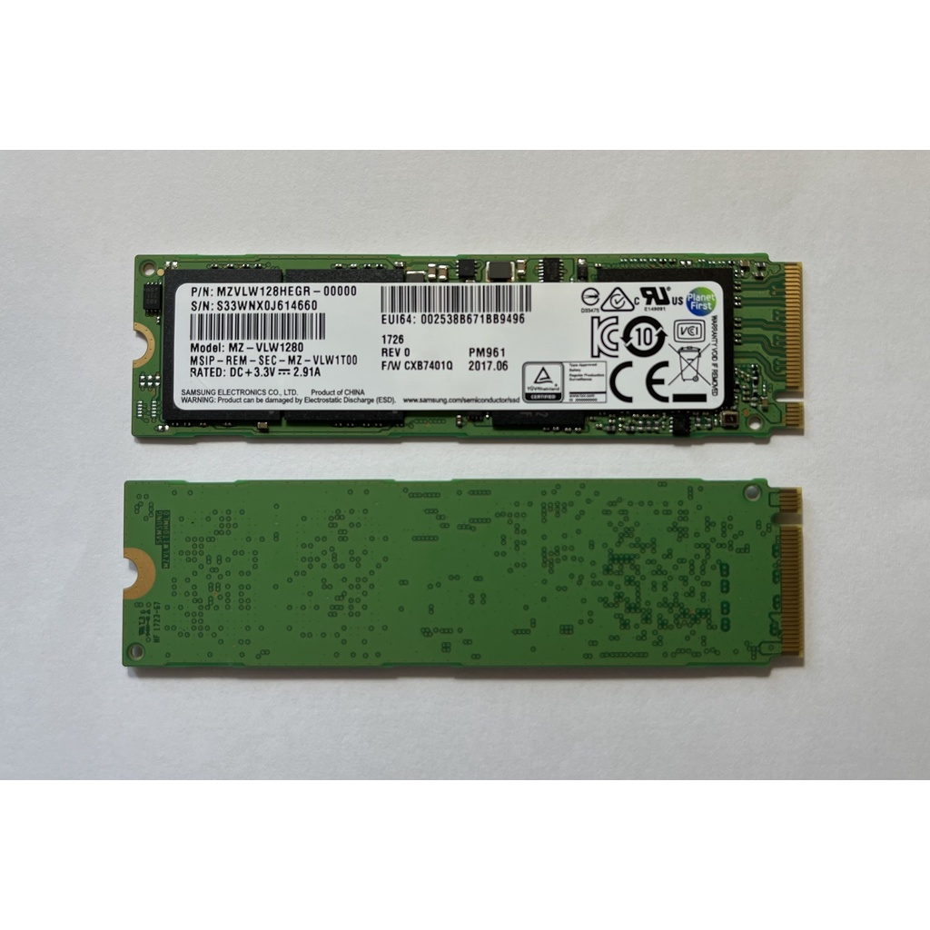 Samsung M.2 128G PCI 3.0 NVMe SSD PM961 (MZVLW128HEGR-0000)