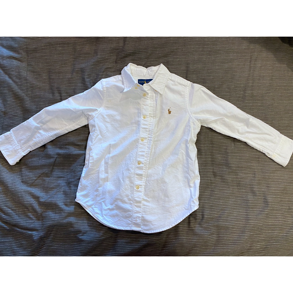 二手正品 Polo Ralph Lauren 男童  長袖襯衫 5歲 白色