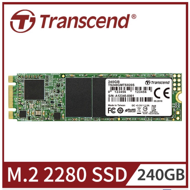 Transcend 創見 240GB MTS820S M.2 2280 固態硬碟 SSD (已拆)