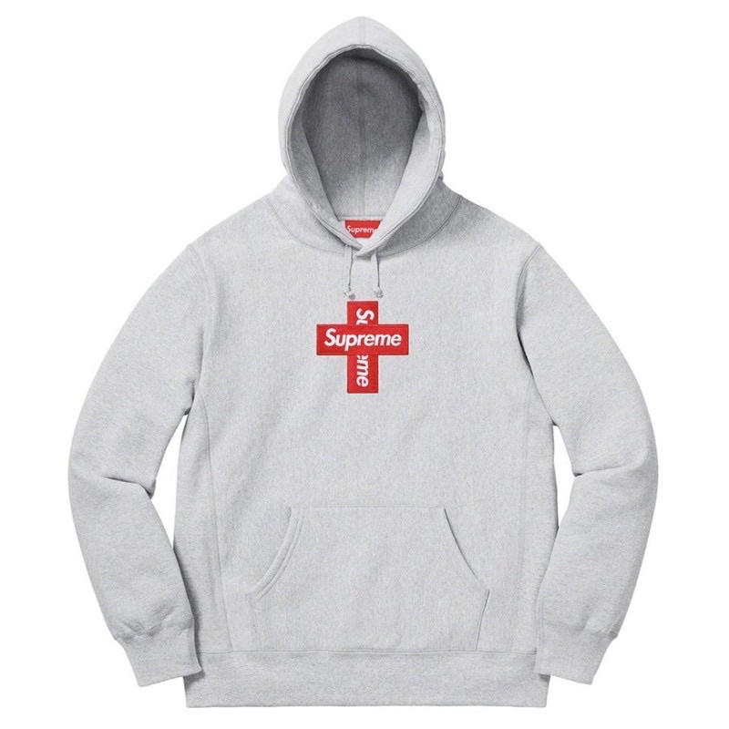 Supreme 2020 Cross Box Logo Hoodie 灰色 帽T