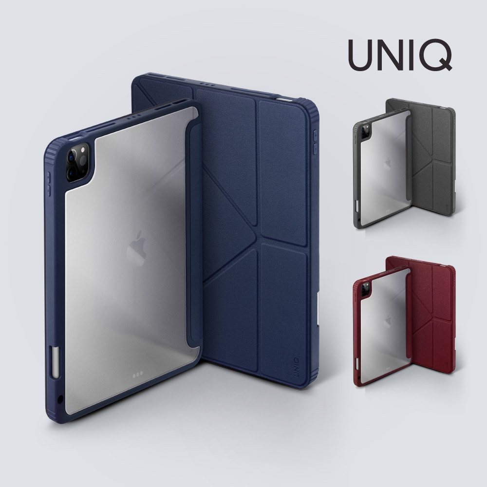 【UNIQ】iPad Pro 11吋 12.9吋 抗菌磁吸帶筆槽 (Moven)｜透明平板保護套
