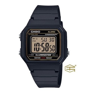 【天龜 】CASIO 簡約復古 方形數字大型液晶錶面 W-217H-9A