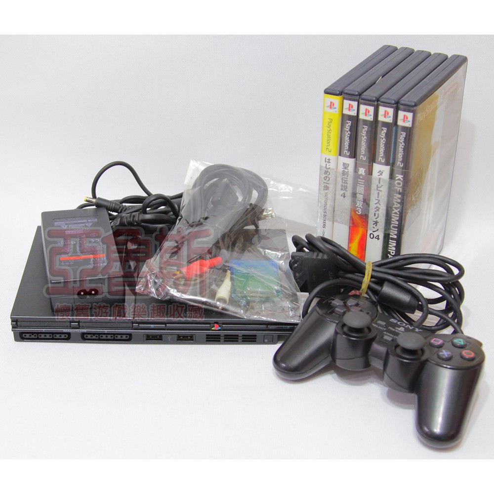 亞魯斯 Ps2 黑色薄機 未改機 5片遊戲日版scph 型 中古 含運 看圖看說明 蝦皮購物