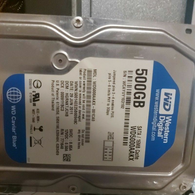 WD 500GB 保帳用 抵稅用 傳統硬碟 HDD