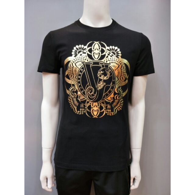 【現貨】VERSACE JEANS 黑色 燙金 M-XL