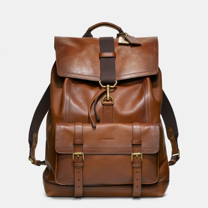 Coach 經典駝色後背包 Bleecker Backpack In Leather