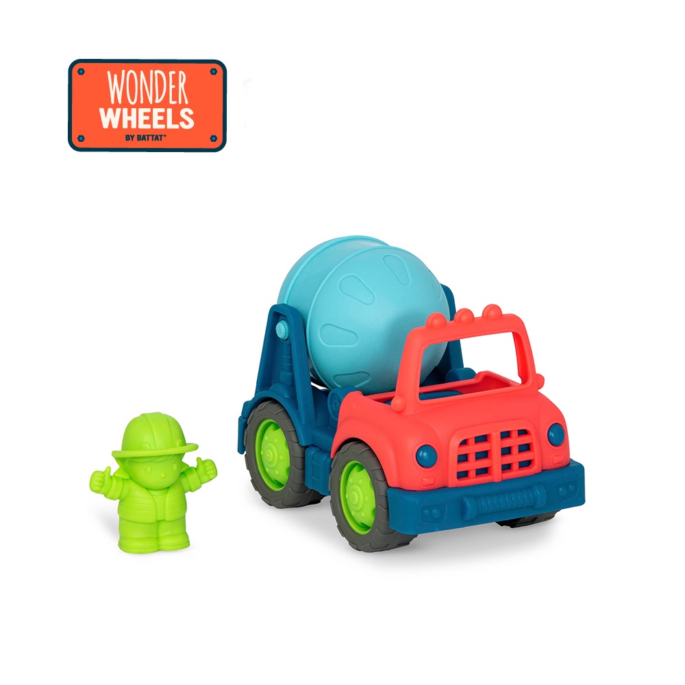 Battat  捲袖子水泥車_WW系列 玩具 模型車 小朋友 玩具車 感統玩具
