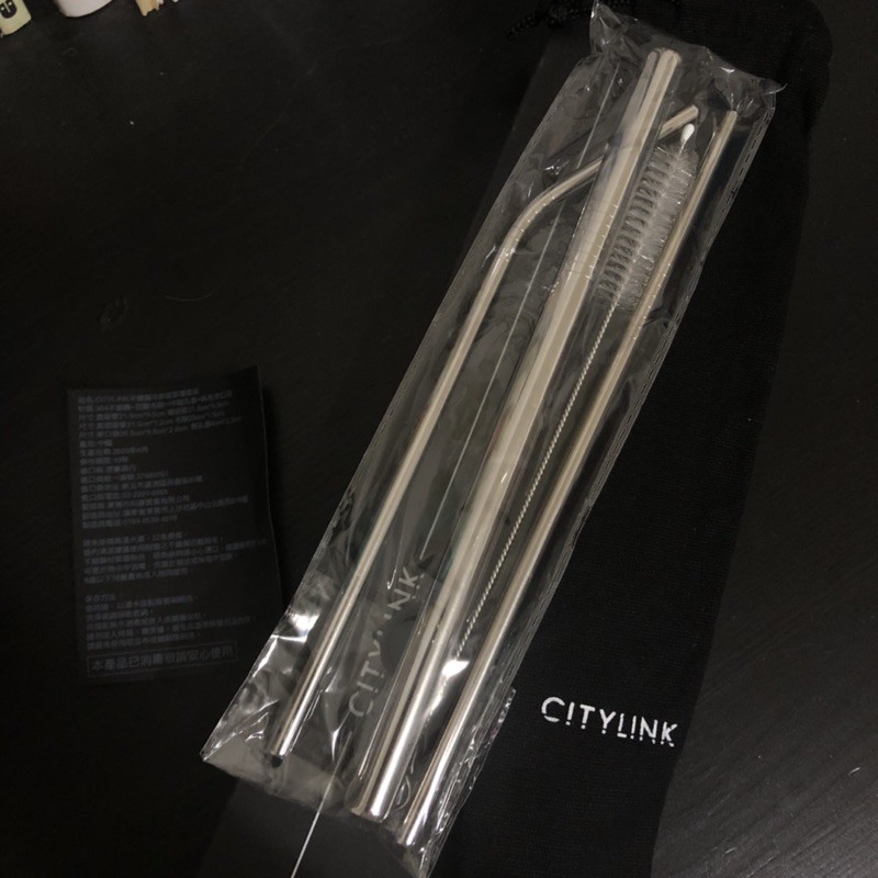 CITYLINK 304不鏽鋼環保吸管組 不鏽鋼 收納袋 鐵吸管 刷子 杯子 咖啡杯 餐具 酒杯 水壺 碗 盤 杯