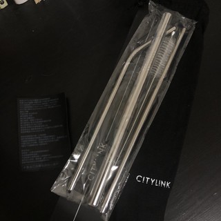 CITYLINK 304不鏽鋼環保吸管組 不鏽鋼 收納袋 鐵吸管 刷子 杯子 咖啡杯 餐具 酒杯 水壺 碗 盤 杯