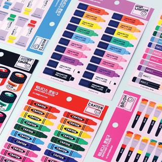 好心情日韓正品雜貨『韓國 wannathis』辦公用品水彩顏料Remover Sticker無痕貼紙~12款
