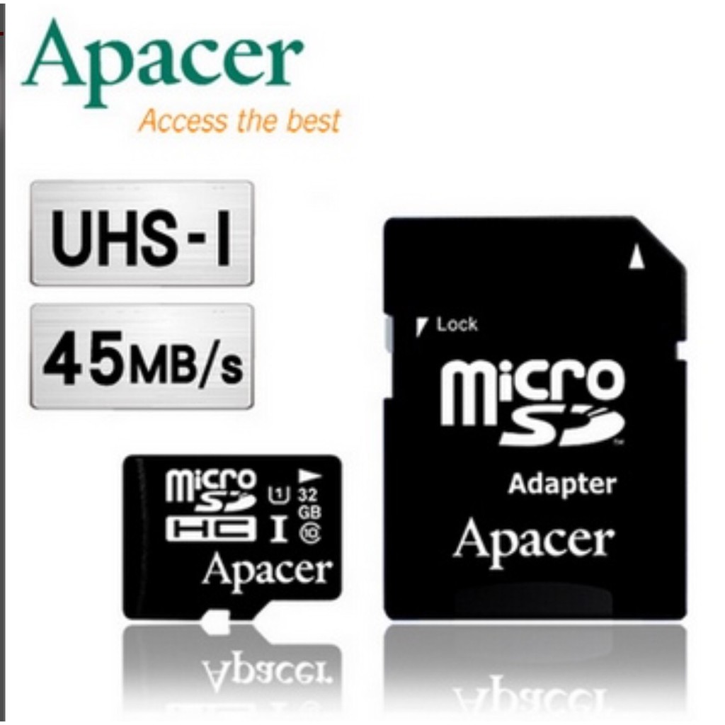 Apacer 32GB 記憶卡 UHS-I Class10 45MB/s傳輸 附轉卡