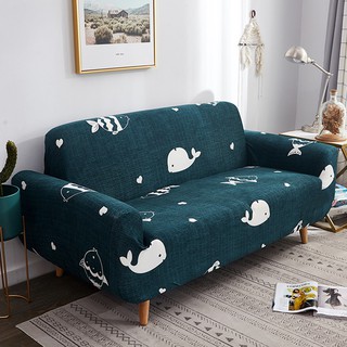 【格藍傢飾】鯨魚漫舞彈性沙發套-1+2+3人座