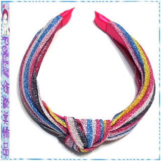 ↘清倉特價歐美TWIG&ARROW Knot Turban Headband彩虹金蔥紗扭結頭巾髮箍