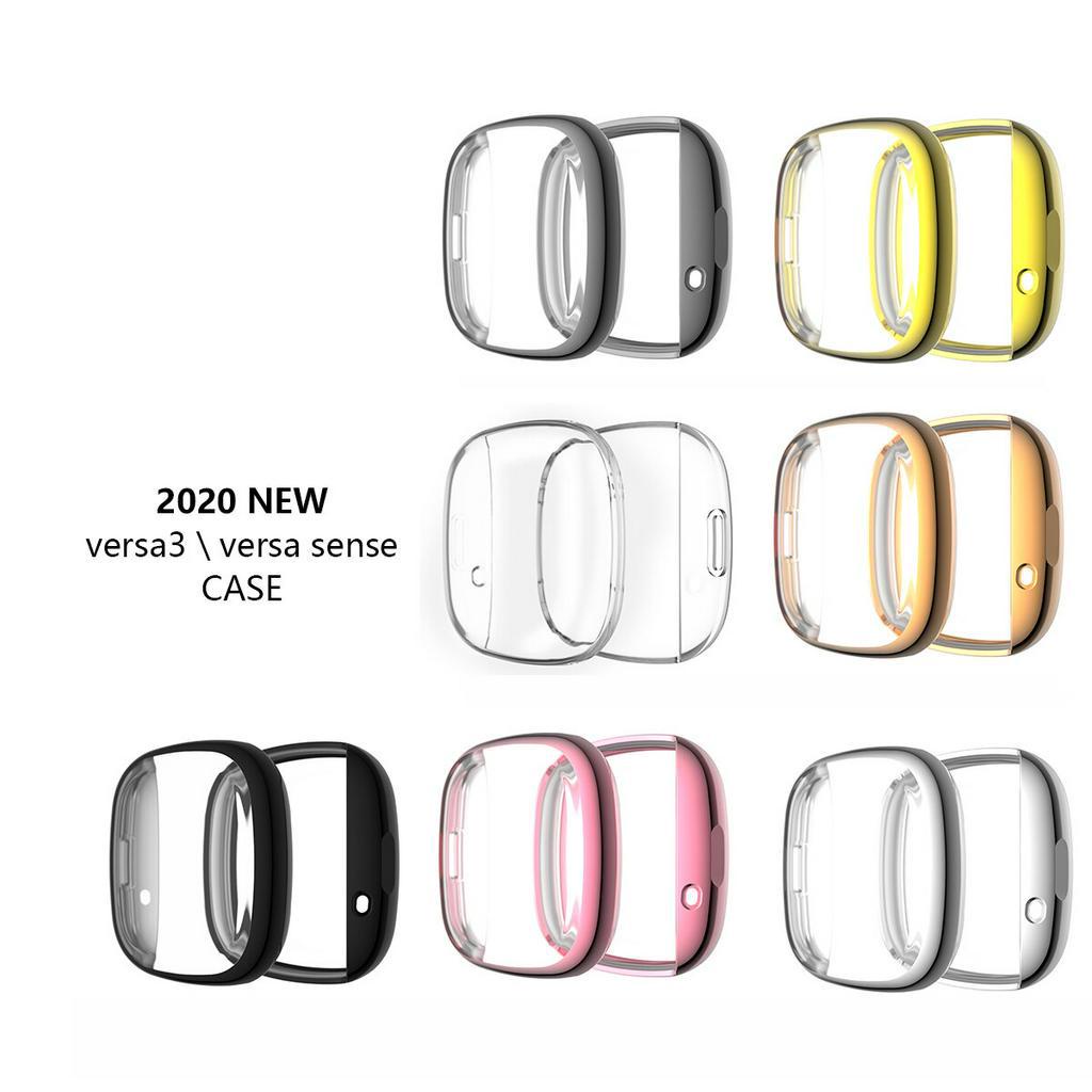適用Fitbit Versa 3/Fitbit Sense通用手錶錶殼 電鍍TPU全包保護套 防塵防撞擊保護套
