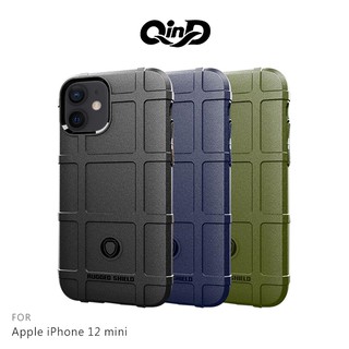 QinD Apple iPhone 12 mini 戰術護盾保護套 保護殼 防摔 蘋果 手機殼 鏡頭加高 軍工加厚