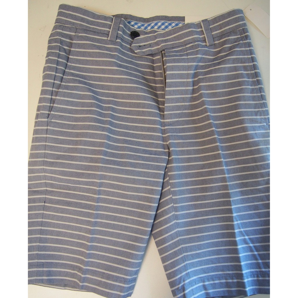品牌創立200年! Brooks Brothers 藍色條紋質感純棉短褲(W28)