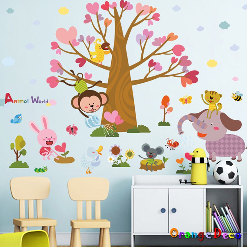 【橘果設計】愛心樹下 壁貼 牆貼 壁紙 DIY組合裝飾佈置