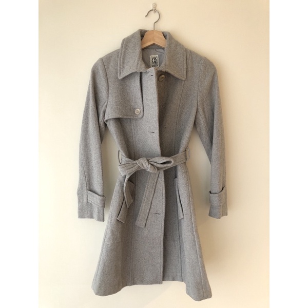 ✨ MK MICHEL KLEIN ✨ 全新 灰色羊毛大衣外套 🛍 保證正品 購於新光三越專櫃