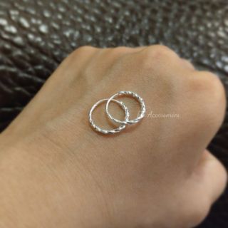 Pei accessories 佩配 純銀 好好搭扭扭圈 耳環 圈式 耳針 簡約 另有 蠶絲蠟線 訂製 手環 手鍊