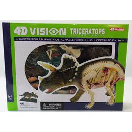 青島文化教材社 立體益智 4D VISION 動物 解剖 模型 三角龍 3D 拼圖 骨頭 侏儸紀世界 HALF 恐龍