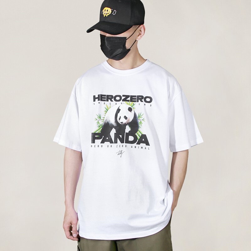[台灣現貨]  Hero or zero 大熊貓短T-白