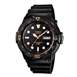 全新 CASIO DIVER LOOK 潛水風膠帶腕錶 黑x金. MRW-200H-1E (200 1)
