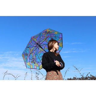 《希望之棲》【現貨】大正浪漫氛圍 日本進口彩繪玻璃系列雨傘-薔薇 透明傘 光與影 復古浪漫 自動直傘
