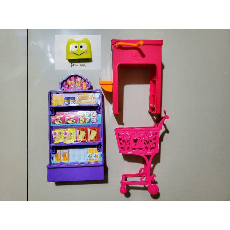 💌二手玩具💌正版芭比娃娃雜貨配件 - 雜貨攤、購物車、帶傳送帶的櫃檯 Barbie Accessories