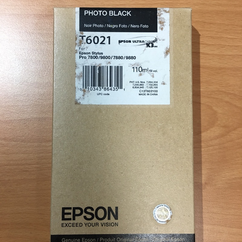 Epson 繪圖機 原廠墨水 T6021 黑色110ml