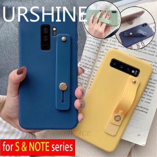 SAMSUNG 手帶矽膠套三星 Galaxy Note 8 9 S9+ S8 S9 Plus S7 Edge 腕帶支架支