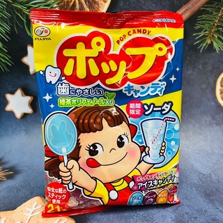 日本 Fujiya 不二家 POP CANDY 棒棒糖 21本入 葡萄/柳橙/草莓/蘇打