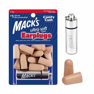 Mack's 膚色超軟耳塞降32分貝7對/內附金屬盒/鑰駛圈收納盒 [2美國直購] macks