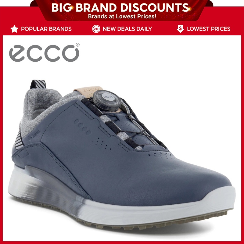 Ecco golf s-three 男士 GORE-TEX 100% 防水休閒運動鞋真皮跑步鞋戶外步行鞋 IVTB