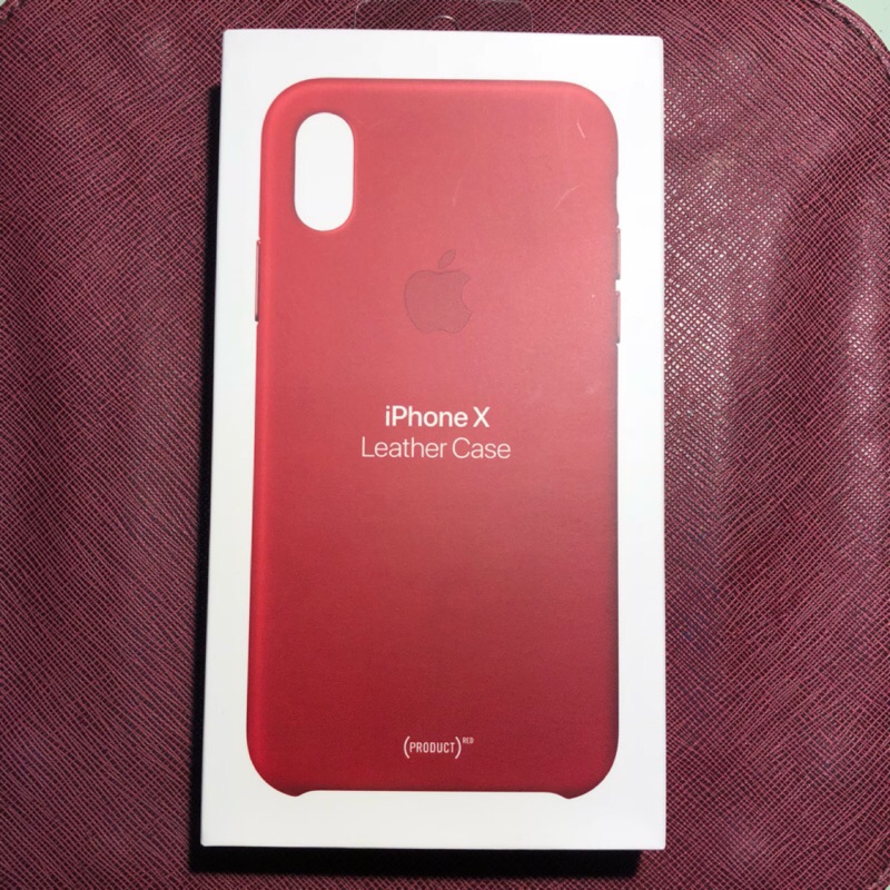 iPhone X 皮革保護殼(紅色)正品