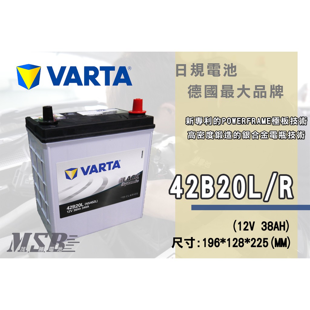 【茂勝電池】NEW VARTA 42B20L 42B20R 華達 適用車款 FIT CR-Z HONDA 汽車電瓶