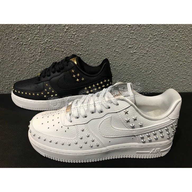 Nike Air Force 1 Low 女鞋星星復古休閒鞋黑AR0639-001 白100 | 蝦皮購物