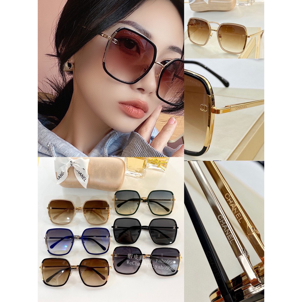 2021新款代購Chanel/香奈兒眼鏡偏光平光方框架女士太陽眼鏡墨鏡CH6625 