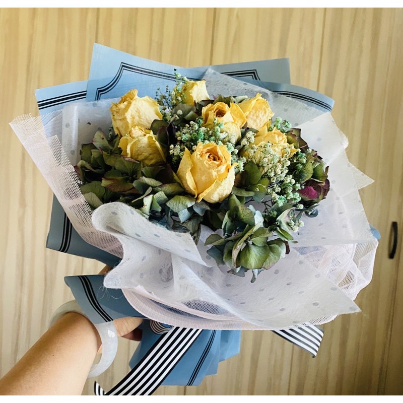 乾燥花束 玫瑰花 古典繡球 滿天星 拍照擺飾 保存期長 蝦皮購物