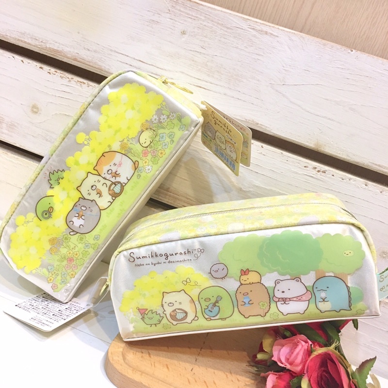 角落生物 花園野餐系列 筆袋 鉛筆盒 日本代購 文具小物 恐龍 白熊 貓咪