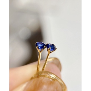 G18k(Au750材質)金天然藍寶石皇家藍 /天然紅寶石 耳釘