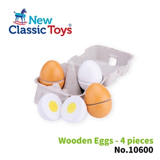 荷蘭 New Classic Toys 盒裝雞蛋切切樂4顆-10600 #切切樂 #家家酒 #木製玩具 #擬真雞蛋