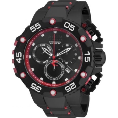 《大男人》Invicta 21604SubAqua瑞士大錶徑50MM個性潛水錶，特殊錶冠設計，黑紅色非常漂亮值得收藏
