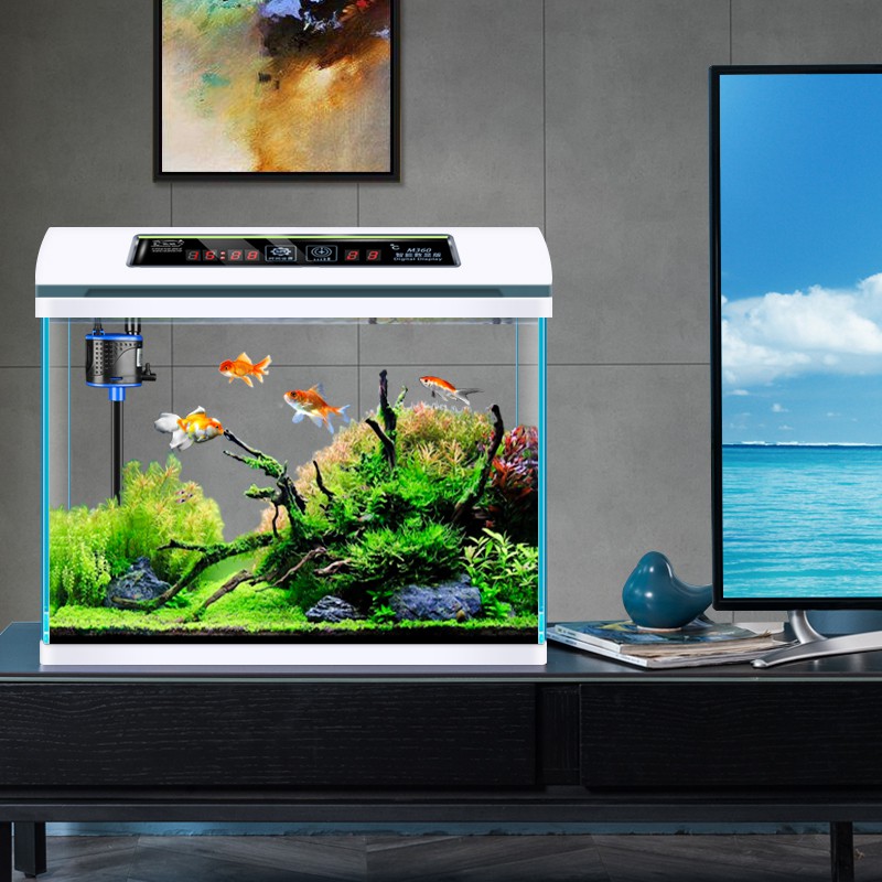魚缸小型家用超白玻璃創意造景水族箱自循環懶人免換水生態水草缸 蝦皮購物