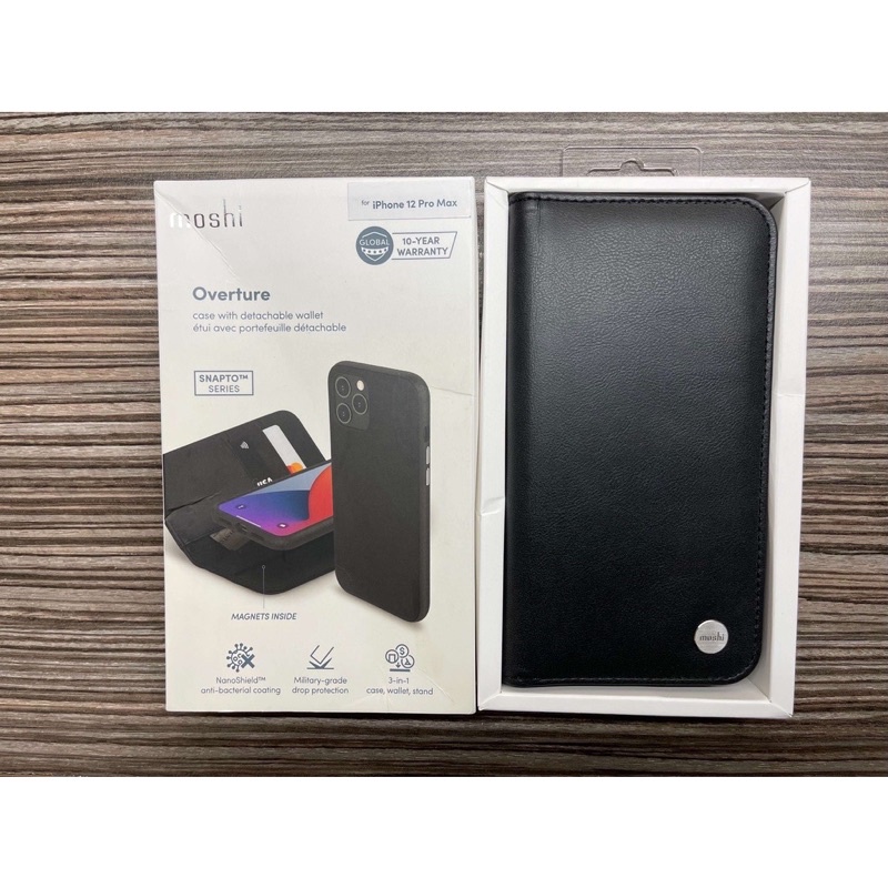 【Moshi】iPhone 12 pro max Overture磁吸可拆式卡夾型皮套(3用皮套保護殼)